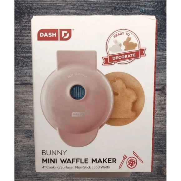 DASH Kitchen Dash Mini 4 Non Stick Bunny Waffle Maker Perfect For